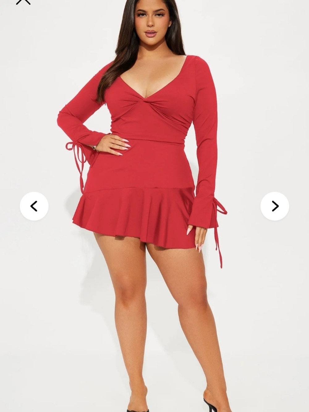 Fashion Nova So Pefect Sculpt Ruffle Mini Red Dress Size 1X